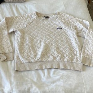 Patagonia Women's Organic Cotton Quilt Crew in Dyno White, Sz L